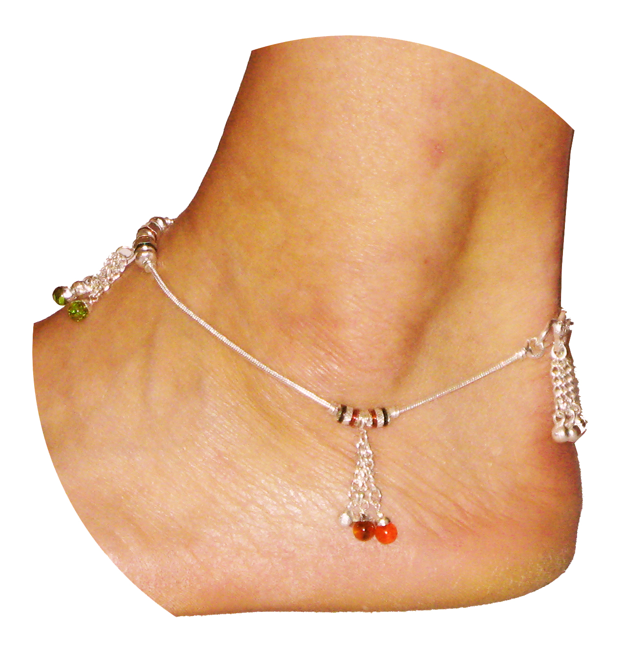 White Metal Indian Anklets