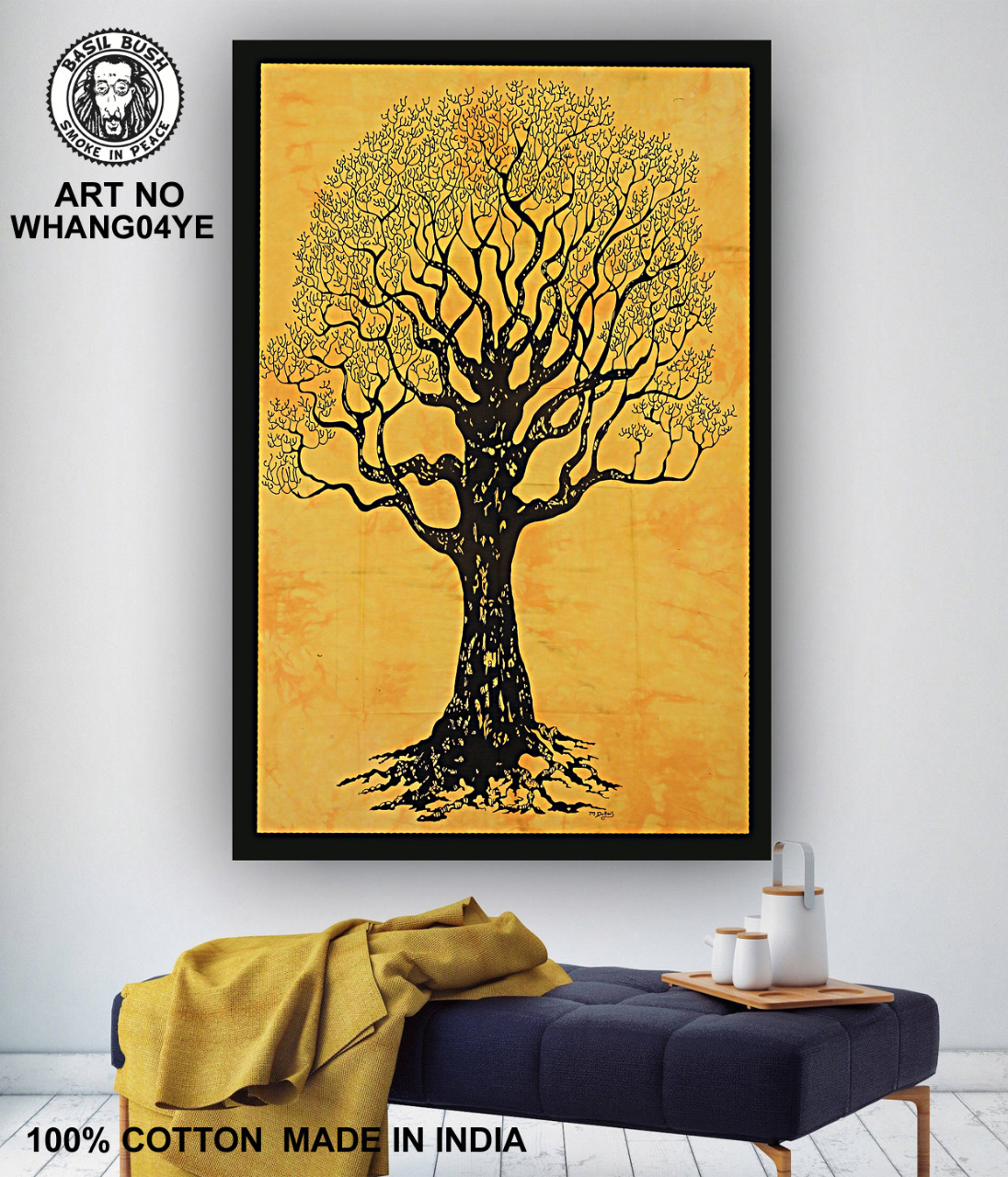 Yellow Dry Tree Wall Hanging