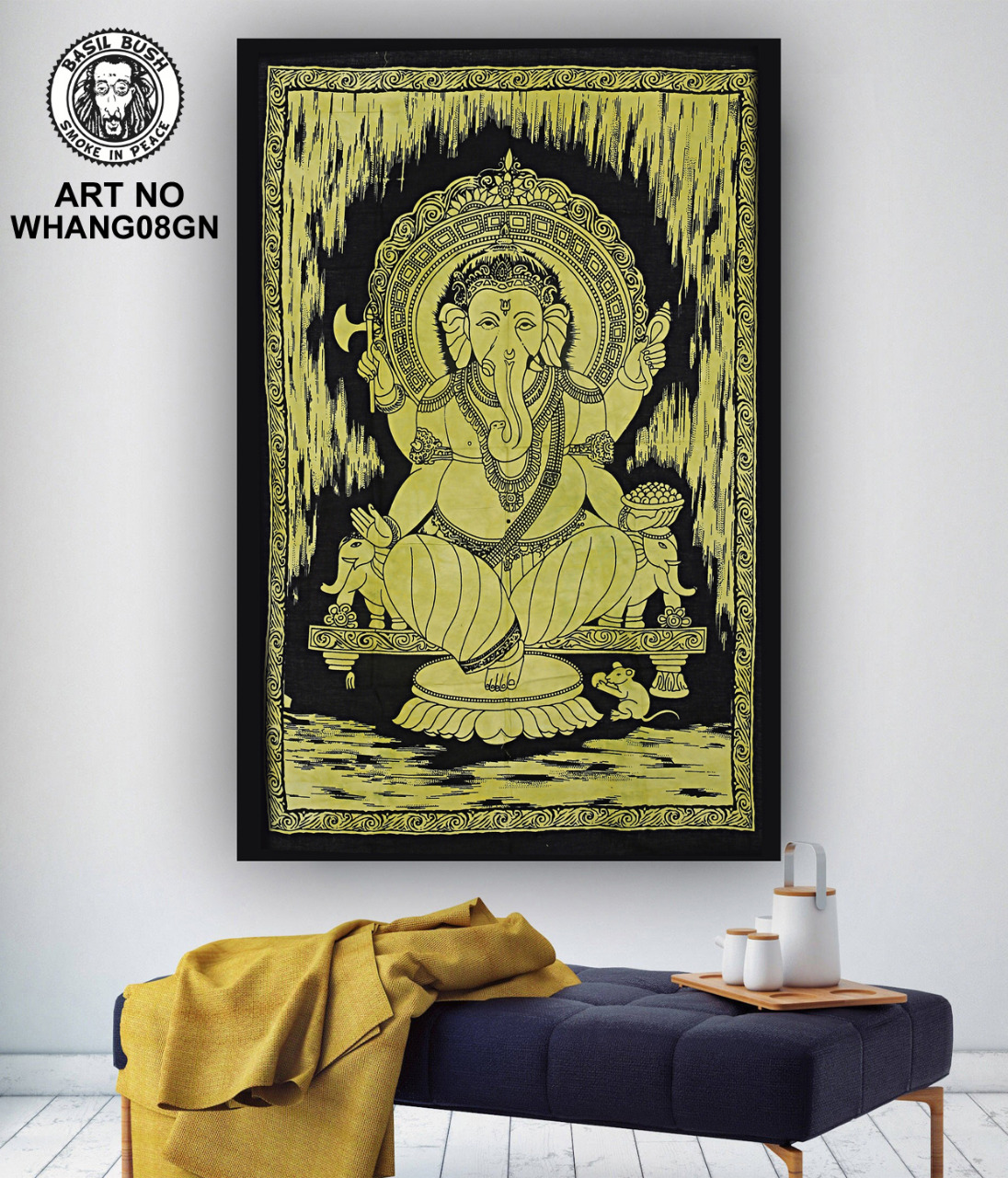 Green Ganesh Design Wall Hanging