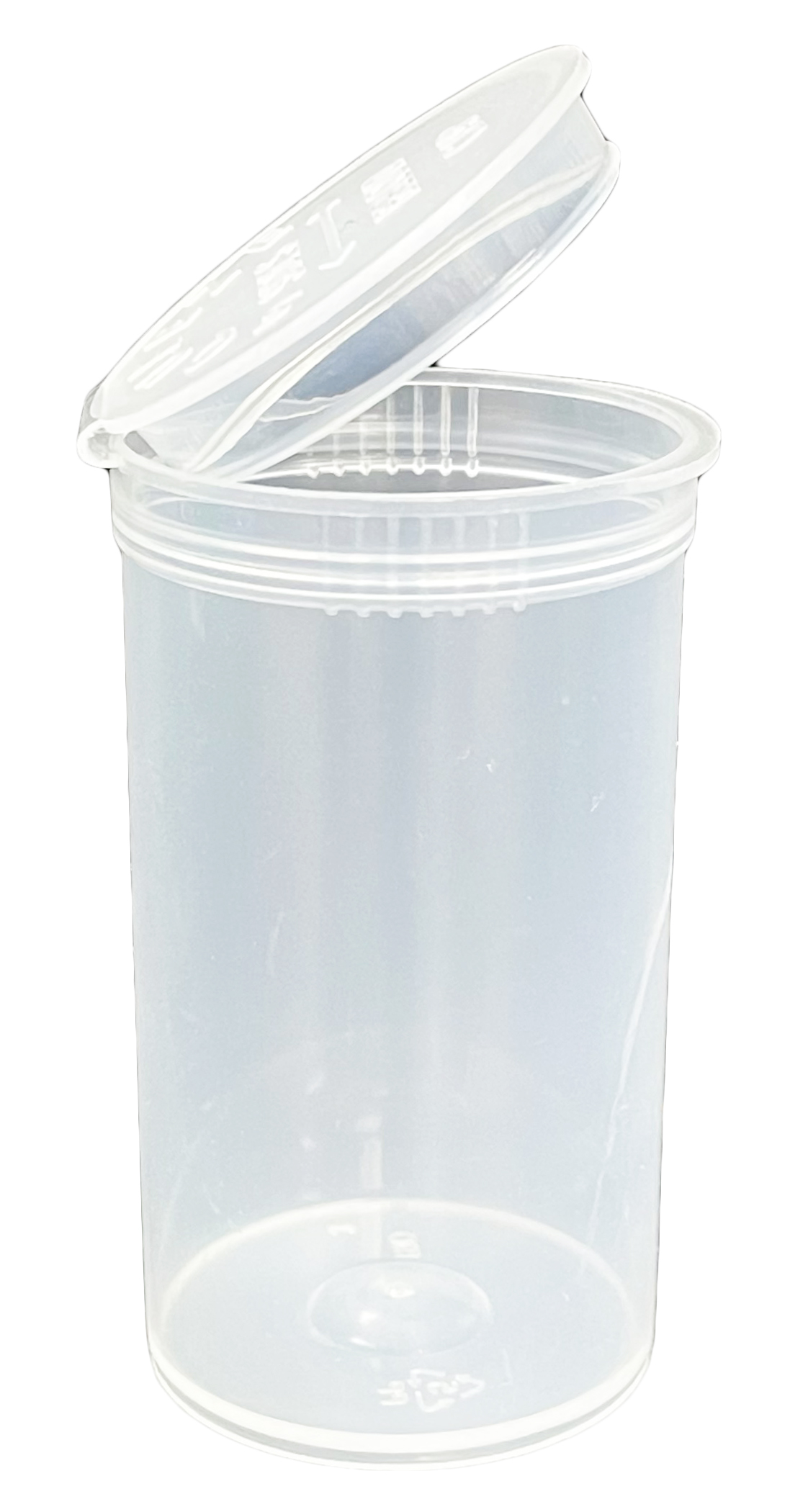 Clear Translucent Pop Top Bottle 19 Dram 3.5gms