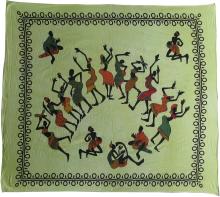 Dancing Tribal Design Bed Cover