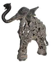 38cm Brass Elephant Jali Statue