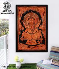 Orange Ganesh Design Wall Hanging